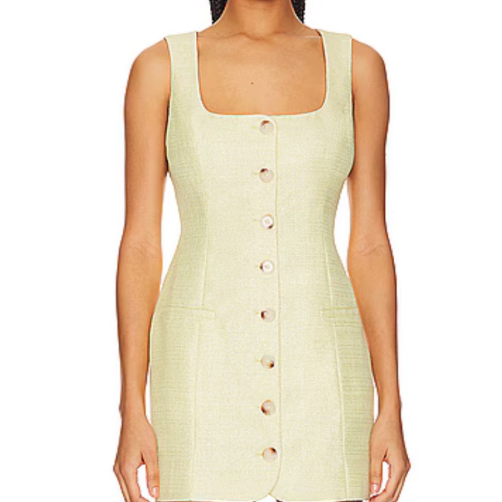 LineAndDot Sunnie mini dress Stylish Yellow Button-Down Dress